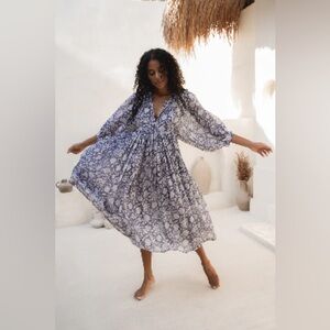 Daughters of India Kyra Midi Dress in Blue Iris
